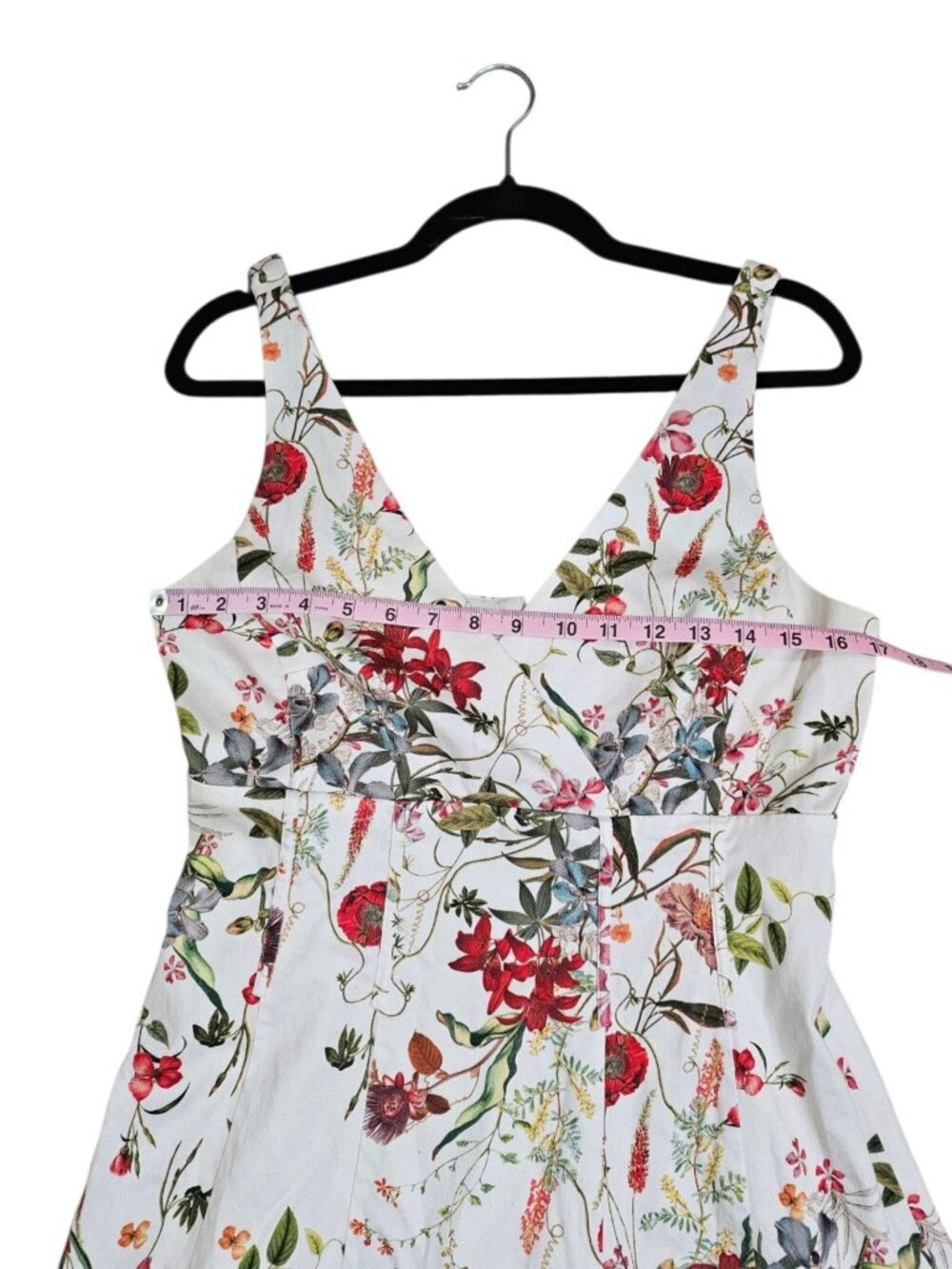 Antonio Melani Womens 8 Floral Cotton Midi Dress Botanical Statement Cottagecore - Picture 6 of 7